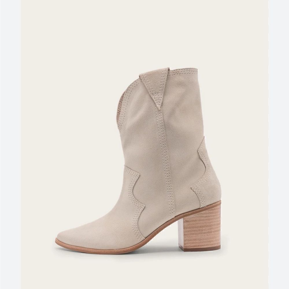 KAANAS x Madewell Porto cowboy boots in gray suede Size 8 New
